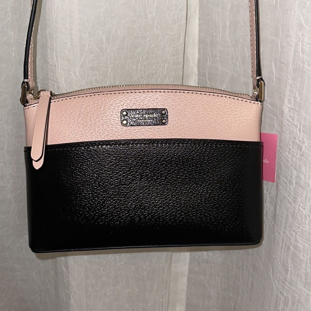 kate spade Jeanne Pink Black Genuine Leather Crossbody Bag